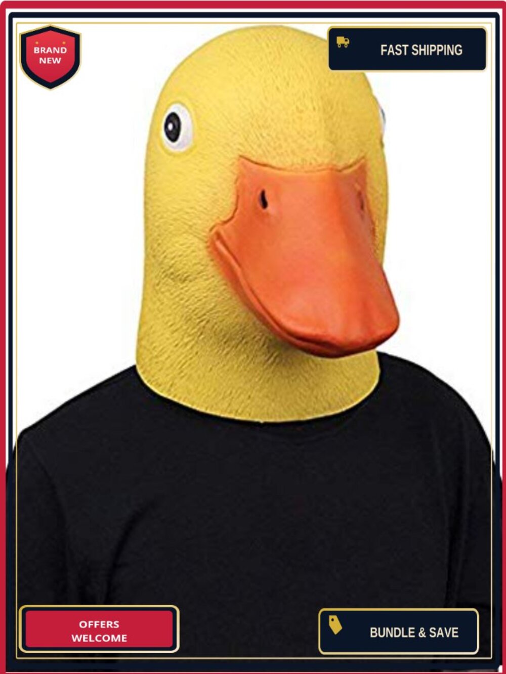 Adult Latex Duck Head Mask Novelty Costume Accessory